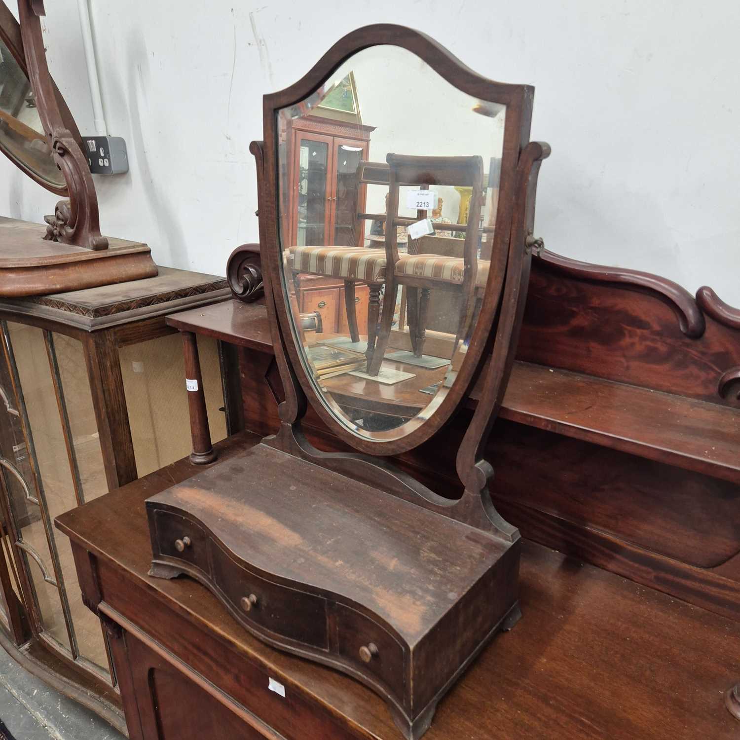 Lot 2213 - A 19th century swing dressing table mirror...