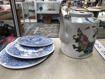 Lot 1842 - A Chinese porcelain large cylindrical kettle...