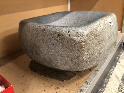 Lot 1843 - A grey glazed stoneware  sculpture bowl.