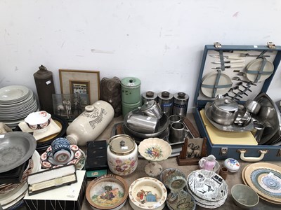 Lot 1846 - A picnic set, steel  tea and cooking wares, a...