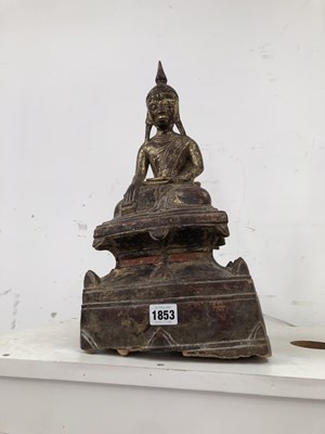 Lot 1853 - A Thai of Burmese gilt and lacquered wood...