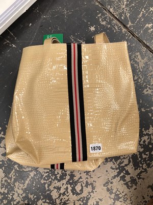 Lot 1870 - Two Benneton yellow faux crocodile bags