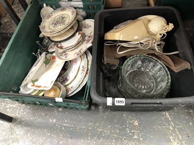 Lot 1895 - A white telephone set, decorative plates and...