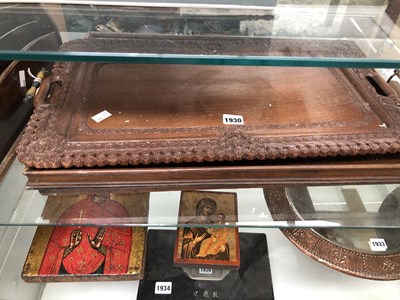 Lot 1930 - Three various wooden trays together with a...