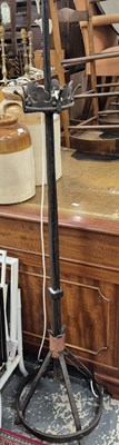 Lot 2266 - A wrought iron standard lamp.