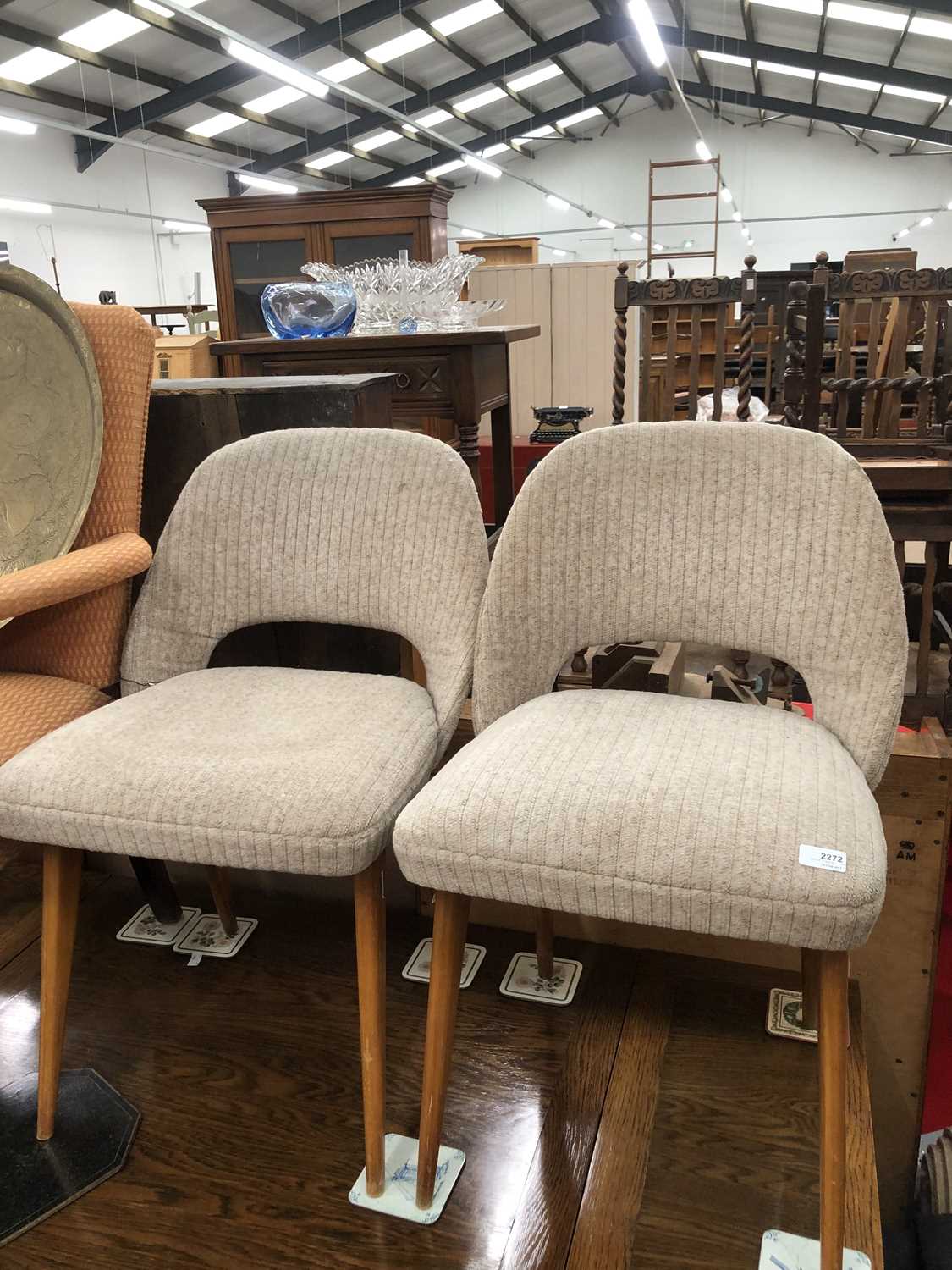 Lot 2272 - A pair of mid-century retro side chairs.
