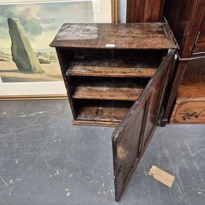 Lot 2290 - An 18th century small oak cabinet.
