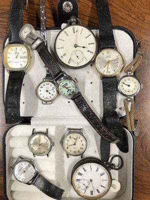 Lot 1100 - A hallmarked silver pocket watch and a 935...
