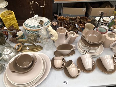 Lot 1896A - Poole tea wares, copper lustre jugs, crib...