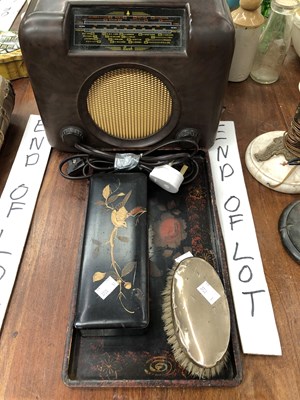 Lot 1974 - A Bush bakelite cased radio, a Japanese black...
