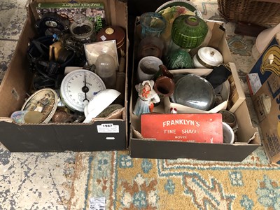 Lot 1987 - Clocks, clock parts, vases and miscellanea