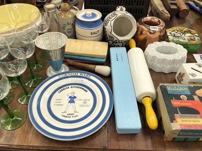 Lot 1988 - Cornish wares, mixing bowls, hock glasses,...