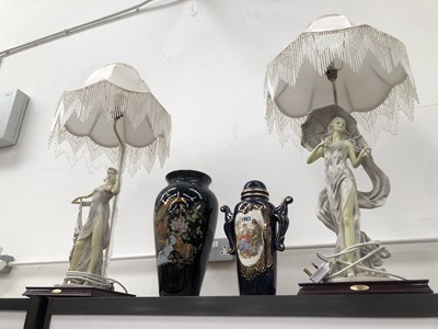 Lot 1993 - A pair of figural table lamps together with a...