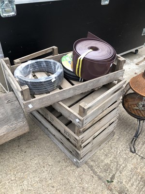 Lot 1308a - Five farm fruit and vegetable crates with two...