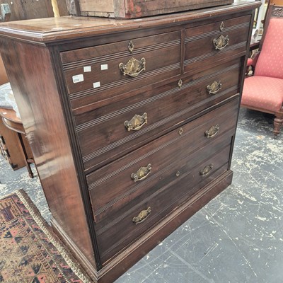 Lot 2318 - A large Edwardian five-drawer chest.