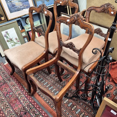 Lot 2343 - A set of four early 19th-century carved back...