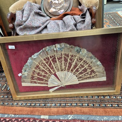 Lot 2344 - An antique cased fan.