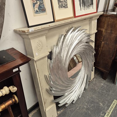 Lot 2346 - An antique pine fire surround. H 122cms