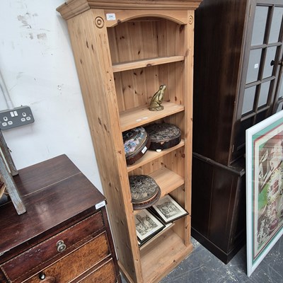 Lot 2362 - A tall pine bookcase.