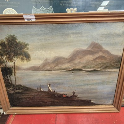Lot 2366 - A 19th-century oil on canvas, figures by a...