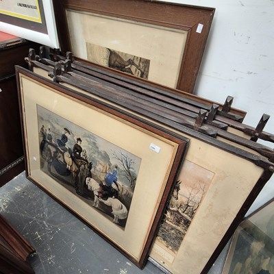 Lot 2384 - A framed set of six sporting prints after John...