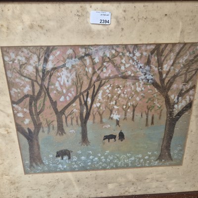 Lot 2394 - Naive school, truffle pigs in an orchard.
