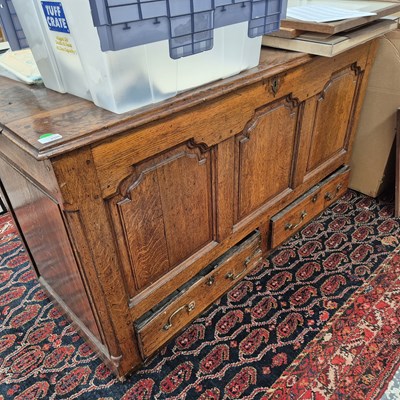 Lot 2396 - 18th-century oak mule chest.