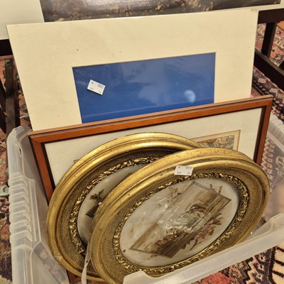 Lot 2397 - A box of decorative pictures.