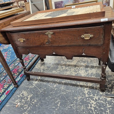 Lot 2406 - An 18th-century oak side table. H 70 x W 97 X...
