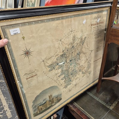 Lot 2417 - A large antique map of Worcester.