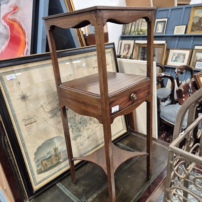 Lot 2418 - A 19th-century three-tier wash bowl stand.