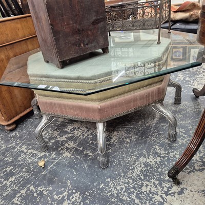 Lot 2433 - An unusual octagonal coffee table, the base,...