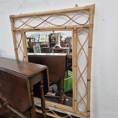 Lot 2442 - A bamboo frame mirror.
