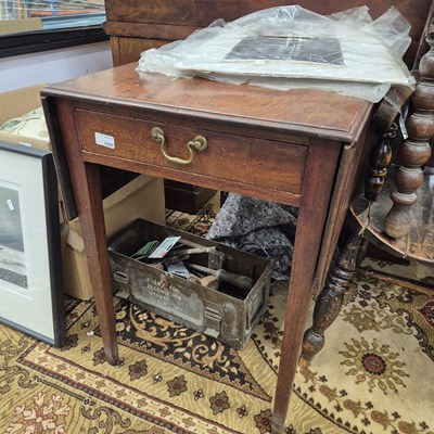 Lot 2460 - A mahogany Pembroke table and a side chair.