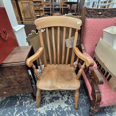 Lot 2470 - A Victorian kitchen armchair.