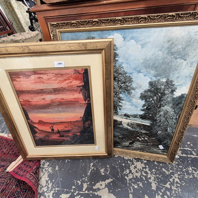 Lot 2481 - Two abstract gouache paintings and a print...