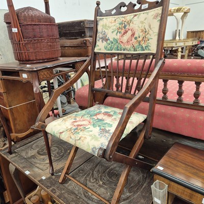 Lot 2488 - An Edwardian folding chair.