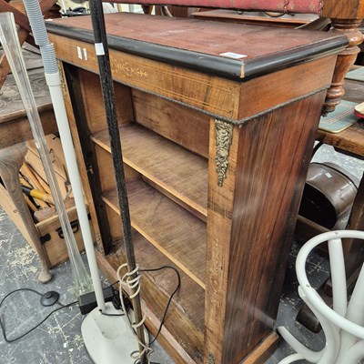 Lot 2489 - A Victorian walnut panel door bookcase.