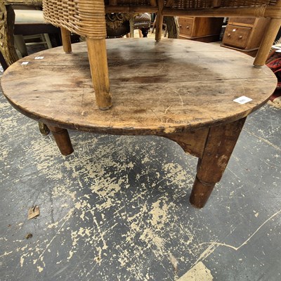 Lot 2503 - An antique low cricket table.