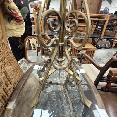 Lot 2505 - A Victorian brass standard lamp.