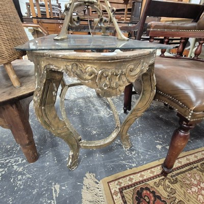 Lot 2506 - A gilt-wood coffee table base. Prov. Consigned...