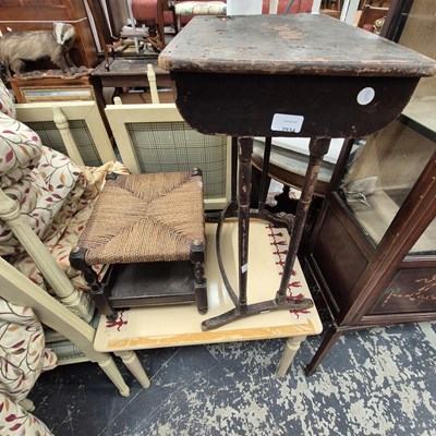 Lot 2534 - A stool and two occasional tables.  Prov....