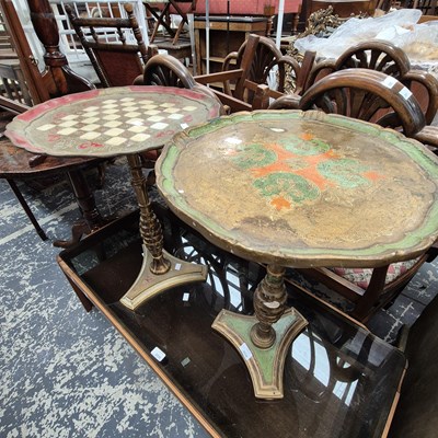 Lot 2538 - Two decorated wine tables.