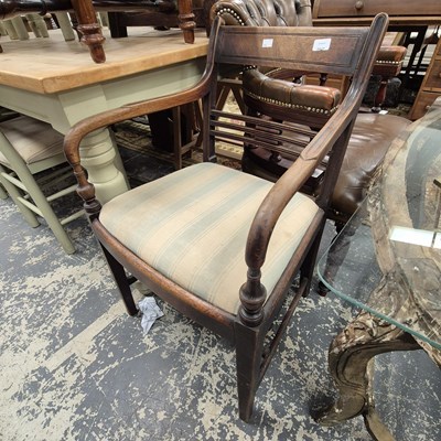 Lot 2547 - A late Georgian mahogany armchair.