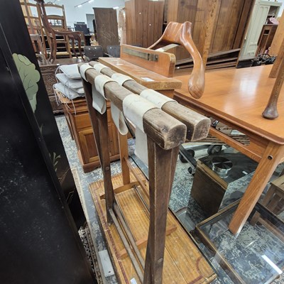 Lot 2550 - A folding tray stand and a valet stand.  Prov....