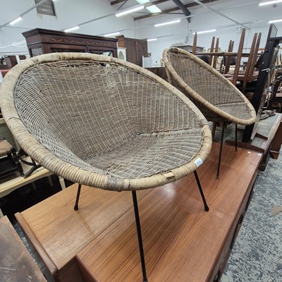 Lot 2570 - A pair of basket seat chairs.