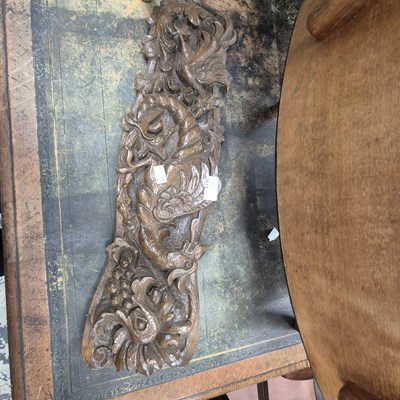 Lot 2573 - 19th-century carved oak element.