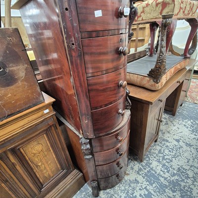 Lot 2578 - A pair of mahogany four-drawer pedestals.