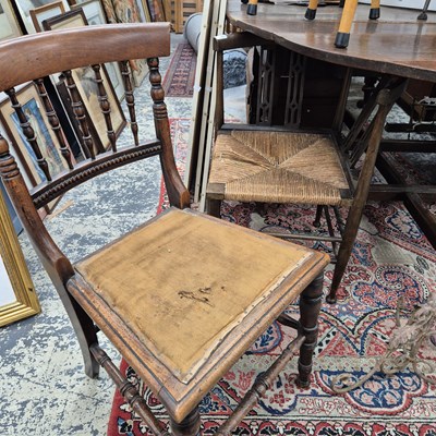 Lot 2593 - An Edwardian corner chair and a side chair.