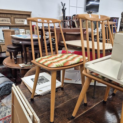 Lot 2594 - A set of four retro dining chairs.